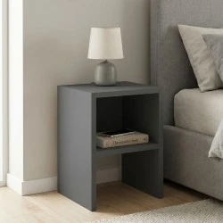 Smile Megapap melamine nightstand - side table in anthracite color 30x30x40cm. Smile Megapap melamine nightstand - side table in anthracite color 30x30x40cm.