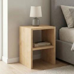 Smile Megapap melamine nightstand - side table in oak color 30x30x40cm. Smile Megapap melamine nightstand - side table in oak color 30x30x40cm.