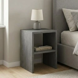 Smile Megapap melamine nightstand - side table in concrete grey color 30x30x40cm. Smile Megapap melamine nightstand - side table in concrete grey color 30x30x40cm.