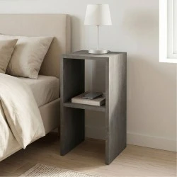 Smile Megapap melamine nightstand - side table in concrete grey color 30x30x60cm. Smile Megapap melamine nightstand - side table in concrete grey color 30x30x60cm.