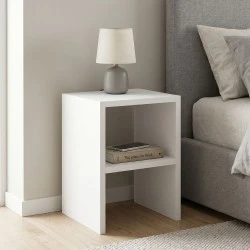 Smile Megapap melamine nightstand - side table in white color 30x30x40cm. Smile Megapap melamine nightstand - side table in white color 30x30x40cm.