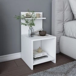 Κομοδίνο Ulman Megapap χρώμα λευκό 35x37x72εκ.