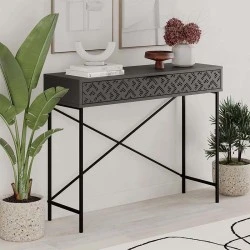 Heaton Megapap metal-melamine console in anthracite color 110x35,6x90cm. Heaton Megapap metal-melamine console in anthracite color 110x35,6x90cm.
