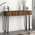 Helsinki Megapap melamine console in walnut color 120x35,5x90cm.