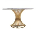 GOLD METAL CONSOLE WITH WHITE CERAMIC SURFACE(MARBLE EFFECT) 130X40X80CM