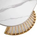 GOLD METAL CONSOLE WITH WHITE CERAMIC SURFACE(MARBLE EFFECT) 130X40X80CM