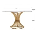 GOLD METAL CONSOLE WITH WHITE CERAMIC SURFACE(MARBLE EFFECT) 130X40X80CM