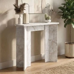 Mara Megapap melamine dresser in white marble effect color 90x29.6x91.8cm. Mara Megapap melamine dresser in white marble effect color 90x29.6x91.8cm.