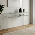 GLASSER Clear Console with Shelf 110x35x75cm