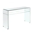 GLASSER Clear Console with Shelf 110x35x75cm