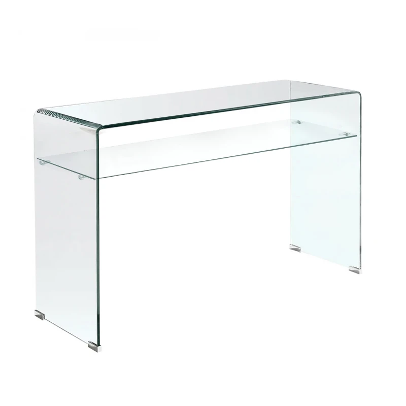 GLASSER Clear Console with Shelf 110x35x75cm