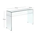 GLASSER Clear Console with Shelf 110x35x75cm