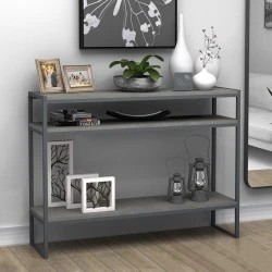 Κονσόλα New Smart Megapap χρώμα γκρι σκυροδέματος 120x33x90εκ.