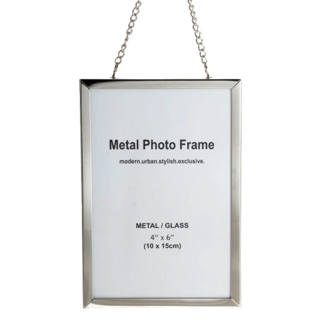 METAL HANGING PHOTO FRAME WITH SILVER CHAIN 10X25EK