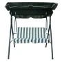 Metallic two-seater garden swing in green color 138x110x153cm.