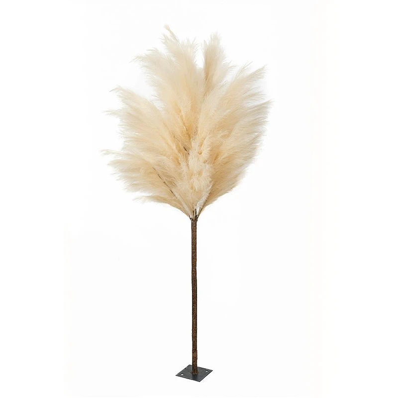 CREAM TREE 210CM WITH PAMPAS BRANCHES Χ20 WITH METAL BASE