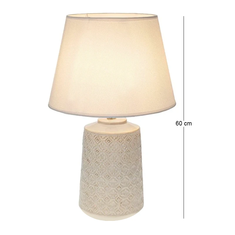 CRΘME CERAMIC LAMP WITH CREAM HAT 60CM