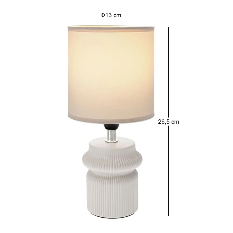 CRΘME CERAMIC STRIPED LAMP WITH WHITE HAT D13Χ26.5CM