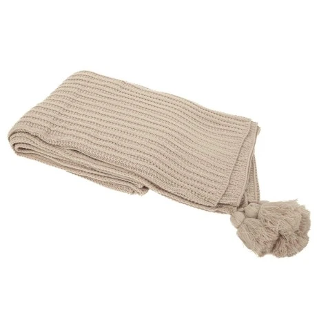 CRΘME KNITTED COUNTERPANE WITH TASSELS 130X170CM