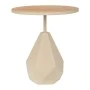 METAL SIDE TABLE IN CREAM COLOR WITH WOODEN SURFACE 50X50X56CM