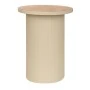METAL SIDE TABLE IN CREAM COLOR WITH WOODEN SURFACE 36X36X45,5CM