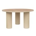 METAL SIDE TABLE IN CREAM COLOR WITH WOODEN SURFACE 74Χ74Χ41CM