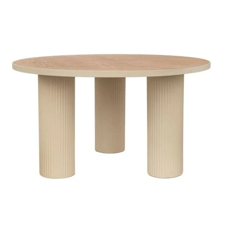 ΚΡΕΜ ΣΤΡΟΓΓΥΛΟ ΜΕΤΑΛΛΙΚΟ ΤΡΑΠΕΖΑΚΙ ΣΑΛΟΝΙΟΥ ΜΕ ΞΥΛΙΝΗ ΕΠΙΦΑΝΕΙΑ 74Χ74Χ41ΕΚ