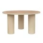 METAL SIDE TABLE IN CREAM COLOR WITH WOODEN SURFACE 74Χ74Χ41CM