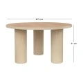 METAL SIDE TABLE IN CREAM COLOR WITH WOODEN SURFACE 74Χ74Χ41CM
