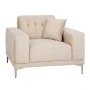 CREAM VELVET ARMCHAIR 114Χ86Χ85CM W SILVER METAL LEGS KD