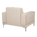 CREAM VELVET ARMCHAIR 114Χ86Χ85CM W SILVER METAL LEGS KD
