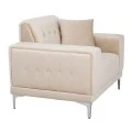 CREAM VELVET ARMCHAIR 114Χ86Χ85CM W SILVER METAL LEGS KD