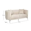 CREAM VELEVT TWO-SEATER SOFA 170X96X73CM W SILVER METAL LEGS KD