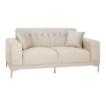 CREAM VELVET TWO-SEATER SOFA 181X86X85CM W SILVER METAL LEGS KD