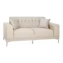 CREAM VELVET TWO-SEATER SOFA 181X86X85CM W SILVER METAL LEGS KD