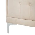 CREAM VELVET TWO-SEATER SOFA 181X86X85CM W SILVER METAL LEGS KD
