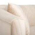 CREAM VELVET THREE-SEATER SOFA 220X96X73CM W SILVER METAL LEGS KD