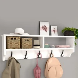 Ottila Megapap melamine wall hanger in white color 120x22x37cm. Ottila Megapap melamine wall hanger in white color 120x22x37cm.
