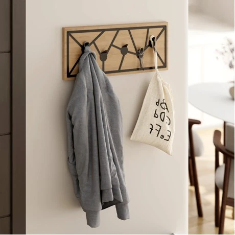 Trace Megapap wall hanger made of metal - melamine color sapphire oak 74,6x1.8x26,6cm.