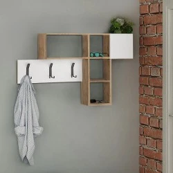 Game Megapap melamine wall hanger in oak-white color 99,5x15x61cm. Game Megapap melamine wall hanger in oak-white color 99,5x15x61cm.