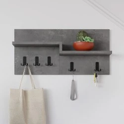 Κρεμάστρα τοίχου Harmon Megapap χρώμα γκρι ρετρό 65x15x31εκ.