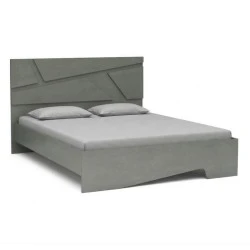 Efes Megapap melamine bed in concrete grey color 160x200cm. Efes Megapap melamine bed in concrete grey color 160x200cm.