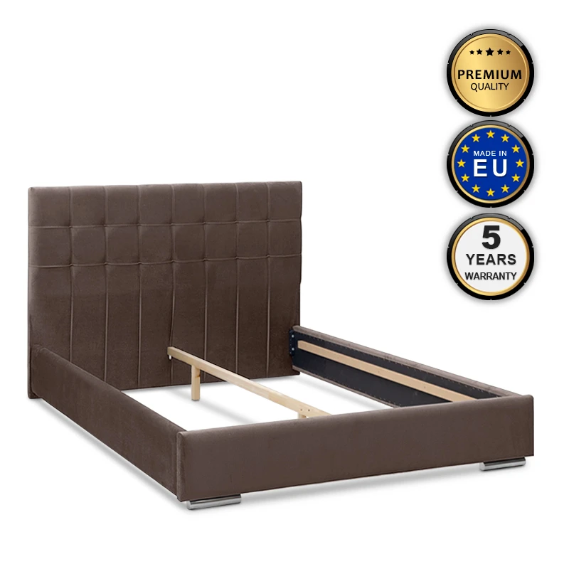 Fabrizio Megapap fabric bed in brown color 160x200cm.