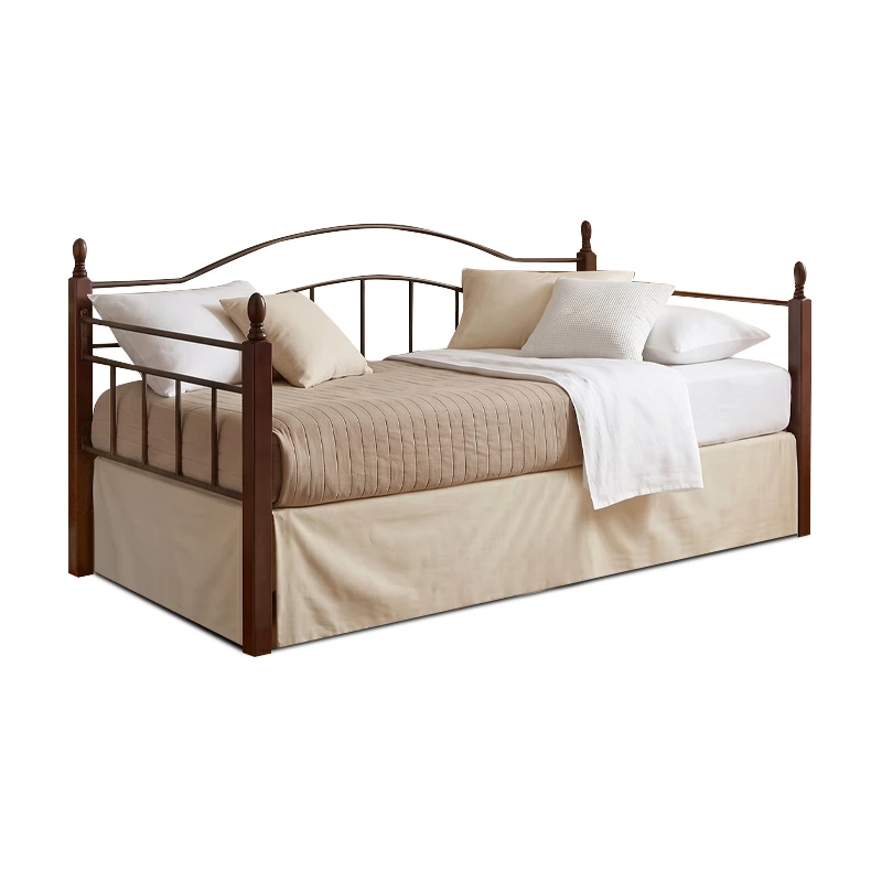 VINCENT Daybed 90x190 Metal Black/Wood Walnut