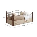 VINCENT Daybed 90x190 Metal Black/Wood Walnut