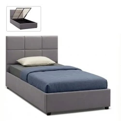 Kingston Megapap velvet bed with storage space in grey color 120x200cm. Kingston Megapap velvet bed with storage space in grey color 120x200cm.