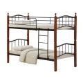 BUTTON Double Deck Bed 90x200 Metal Black/Wood Walnut