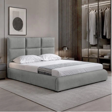 MAXIM Bed 160x200cm Grey Stone Fabric