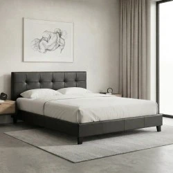 Sissy Megapap PU leather bed in black color 160x200cm.