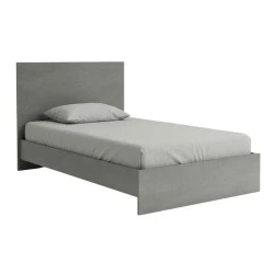 Troy Megapap melamine bed in concrete grey color 120x200cm.